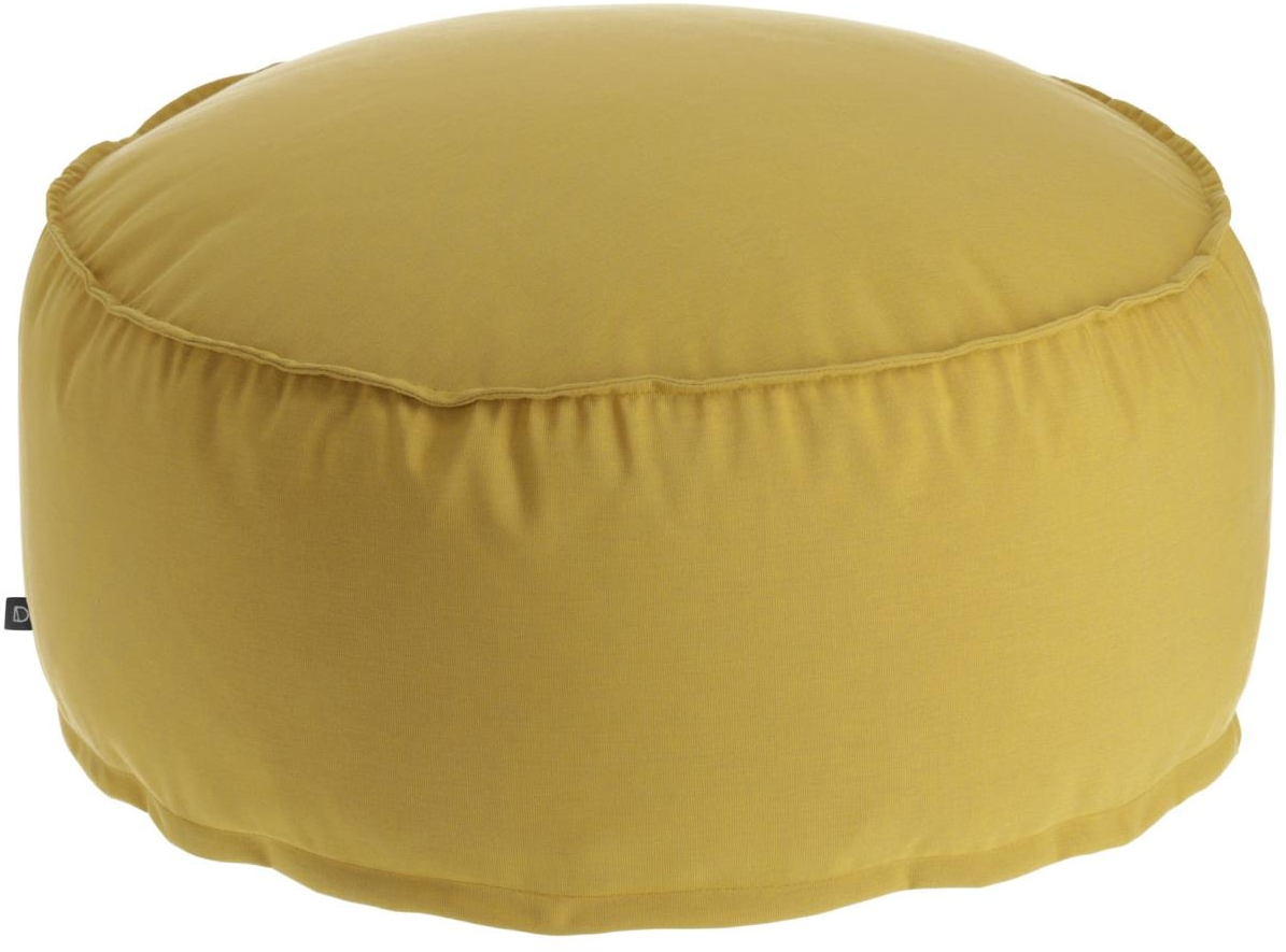 Puf Pouf Kave Home Nedra Sennepsgul Ø70 x H30 cm Vandafvisende Udendørs, Stue