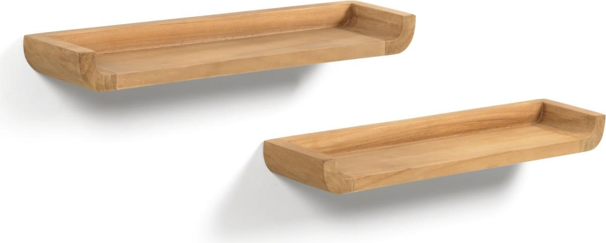 Væghylde Kave Home Shamel 50x12x5 cm - massivt teaktræ fugtbestandig opbevaringshylde asiatisk inspireret design