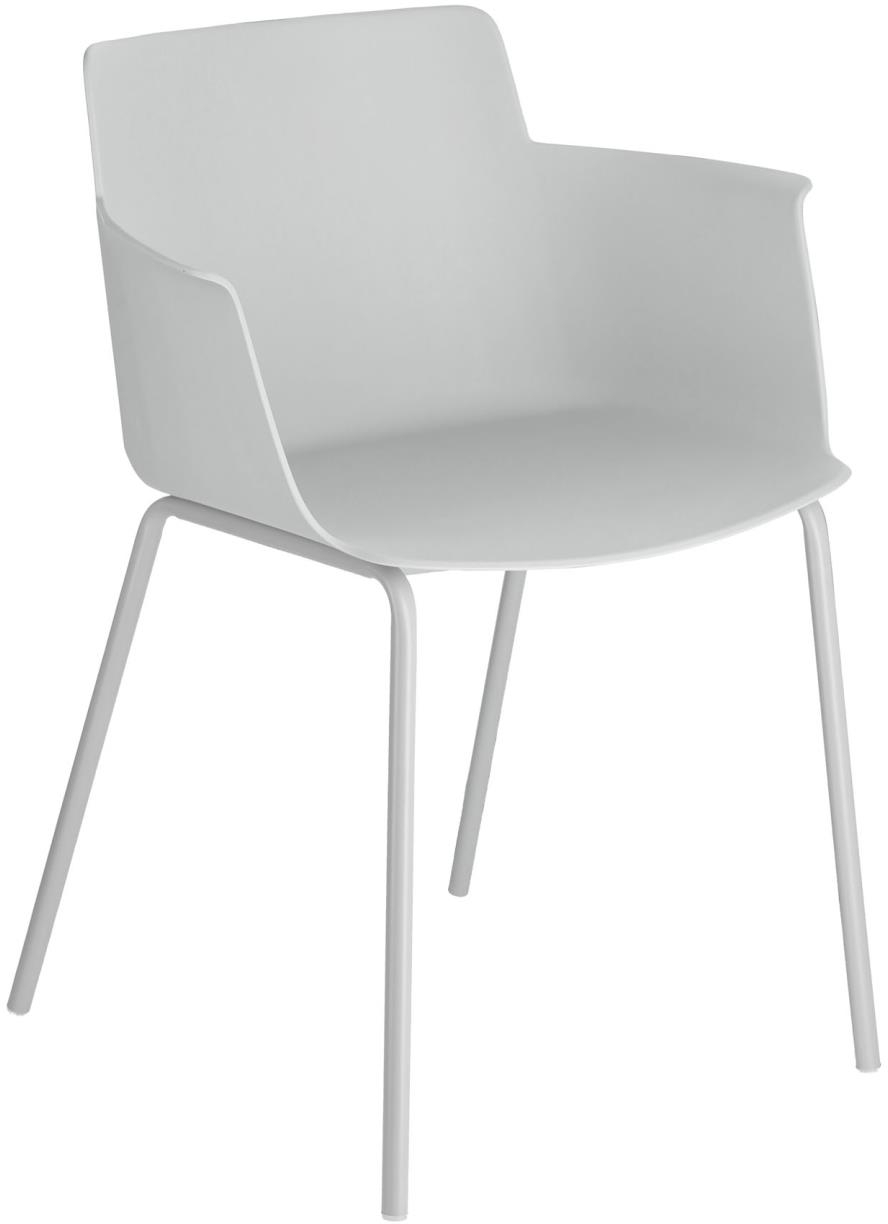 Spisebordsstol med armlæn spisestuestol Kave Home Hannia grå polypropylen stål