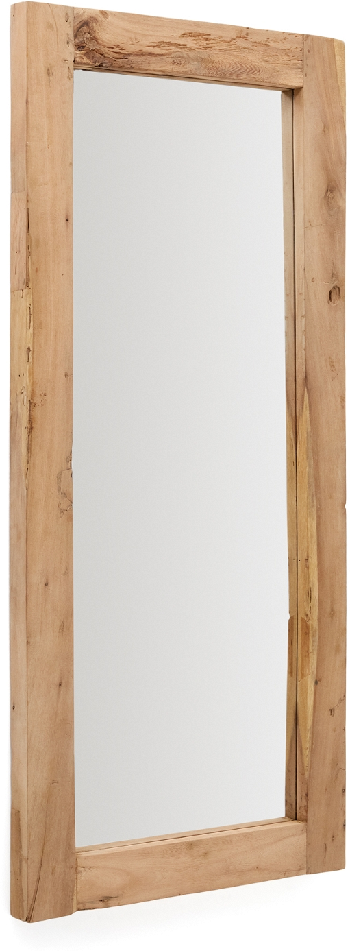 Vægspejl Kave Home Maden 180 x 80 cm bæredygtigt genbrugstræ glas rustik kolonial natur