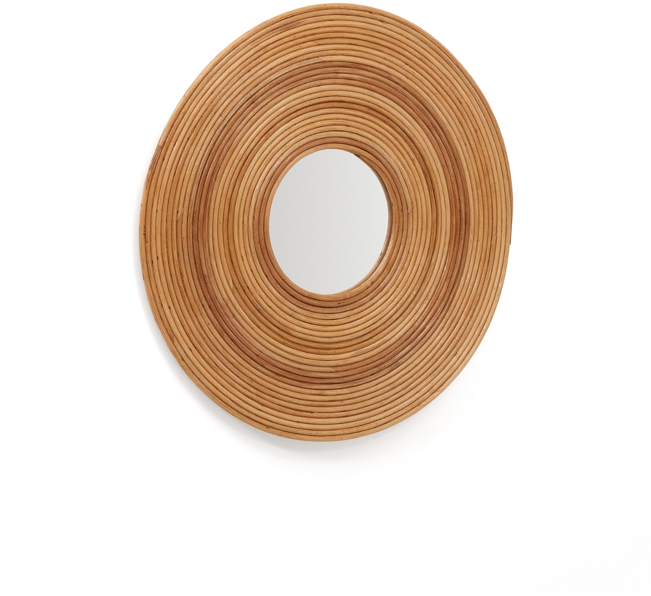 Vægspejl Kave Home Nalea håndflettet rattan 60x60 cm naturlig