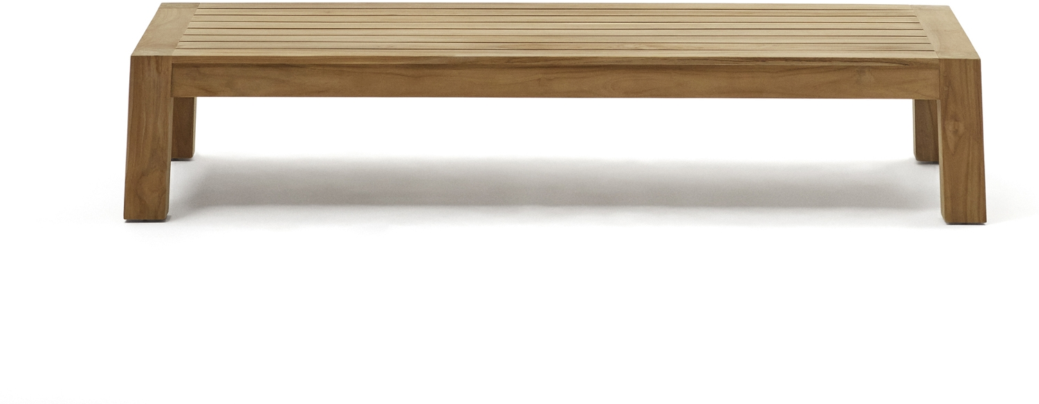 Udendørs sofabord Kave Home Forcanera i massivt teak natur 153x76x32 cm