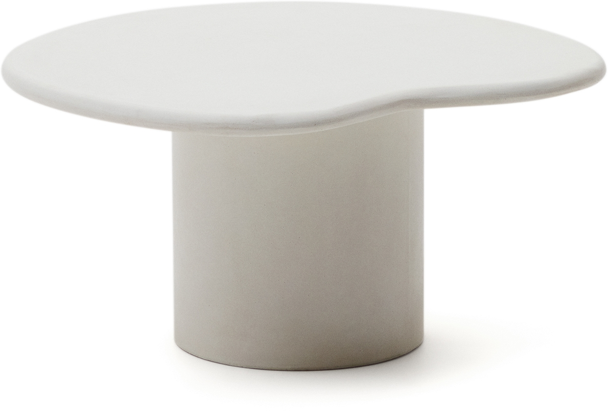 Udendørs sofabord Kave Home Macarella hvid fibercement 77x83x41 cm