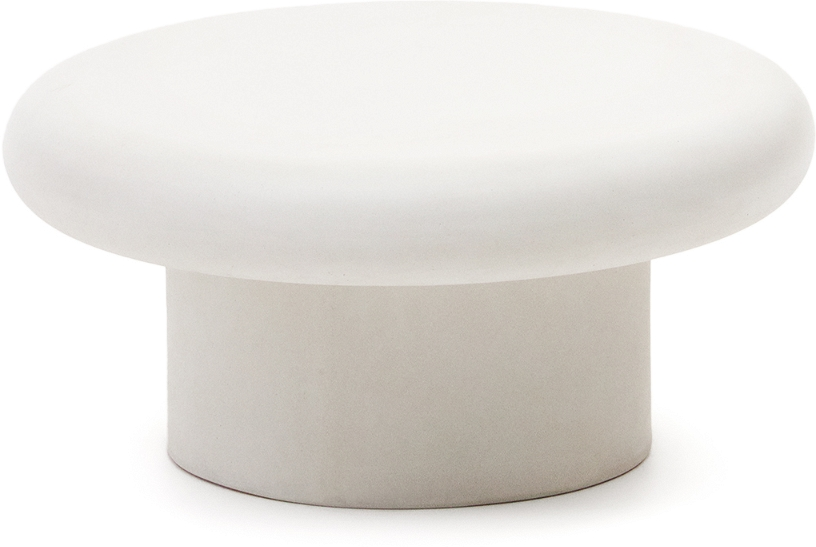 Udendørs sofabord og sidebord Kave Home Addaia fibercement hvid 66x66x30 cm nordisk design