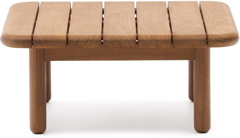 Udendørs side- og loungebord Kave Home Turqueta i massivt teak FSC-certificeret - 70×70 cm, H31 cm