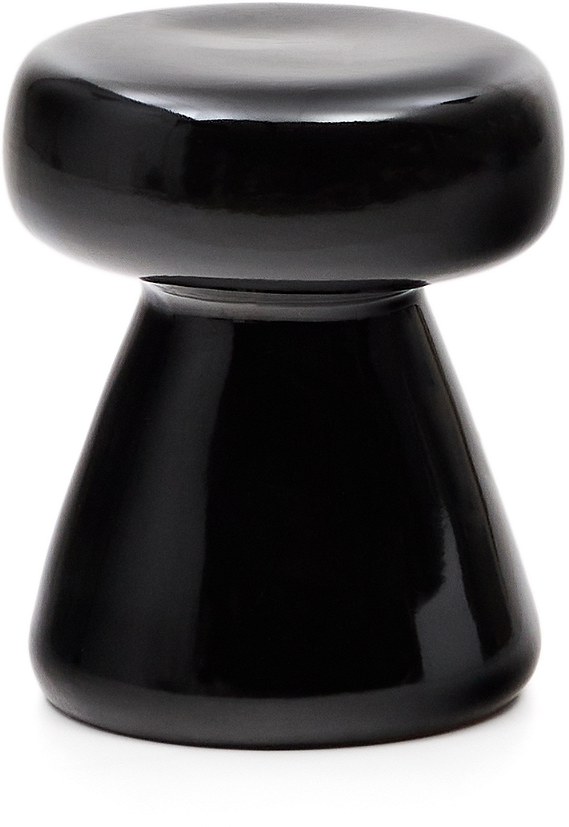 Udendørs sidebord Kave Home Manya sort fibercement 38x38x46 cm industrielt design