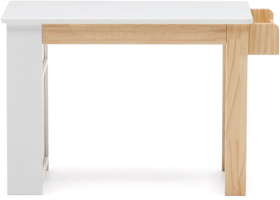Børnebord Kave Home Serwa hvid naturtræ MDF og fyrretræ 77x40x53,5 cm