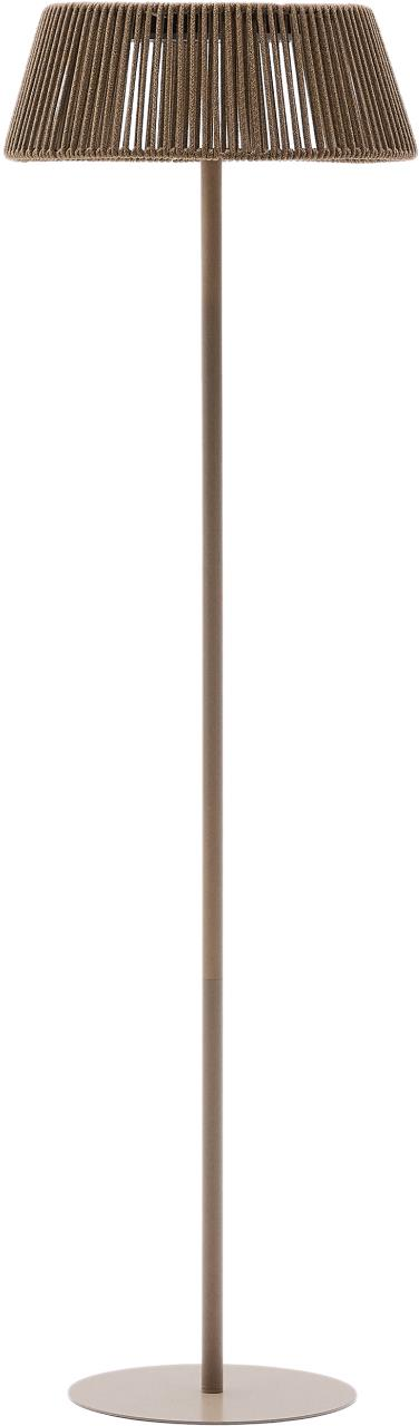 Gulvlampe Kave Home Aldet solcelle-LED lysegrå H160xØ46 cm IP44 USB-opladning