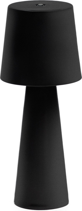 Bordlampe Kave Home Arenys genopladelig USB LED metallampe indendør/udendør IP54 mat sort H25xØ10 cm