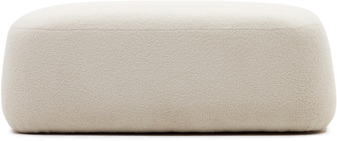 Kave Home puf Martina 85x123x45 cm hvid shearling 100% genanvendt polyester rustik kolonial