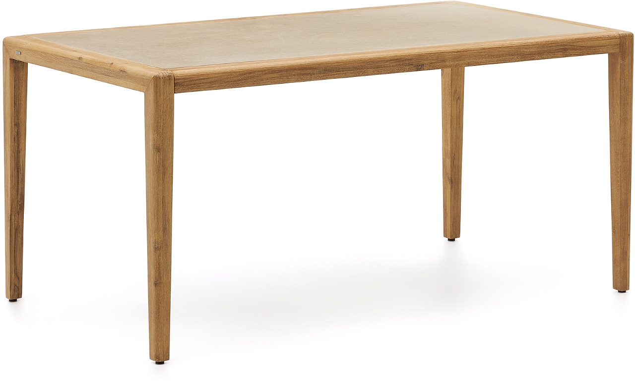 Udendørs Sofabord Kave Home Better Rustik Natur - 200x90x77 cm, Akacietræ/Cement