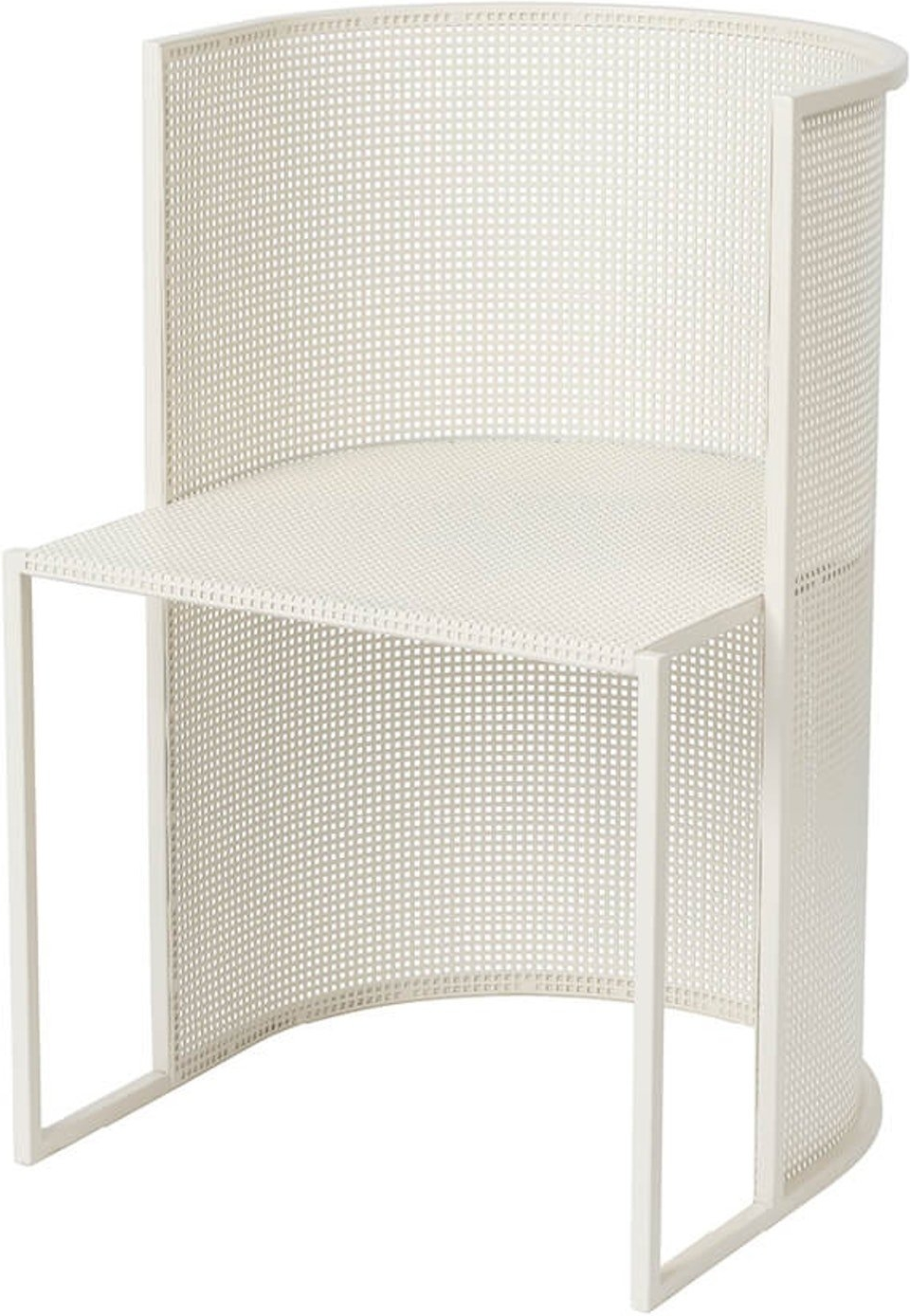 Kristina Dam Bauhaus spisebordsstol med armlæn hvid i rustfrit stål