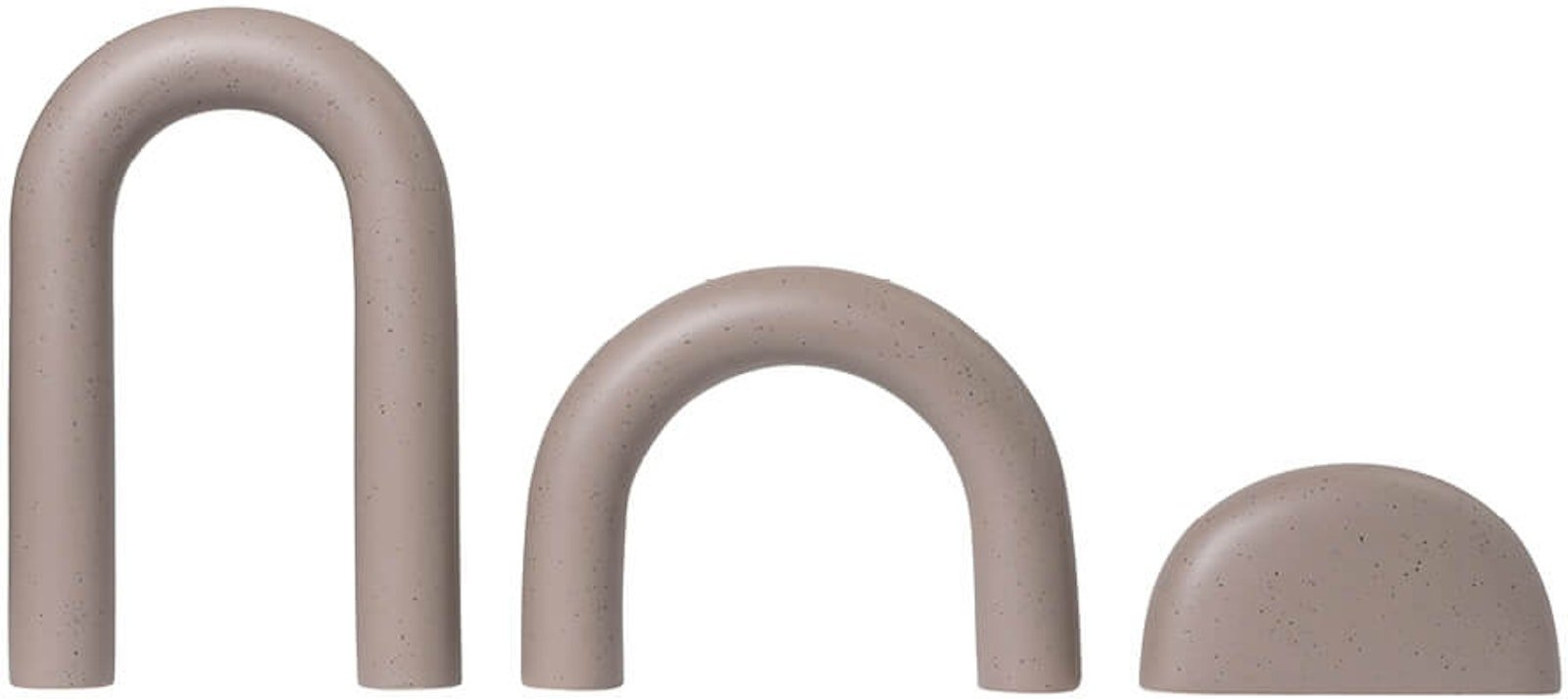 Skulptursæt Kristina Dam Cupola stentøj brun 3 stk H33,5×B24×D5,5 cm