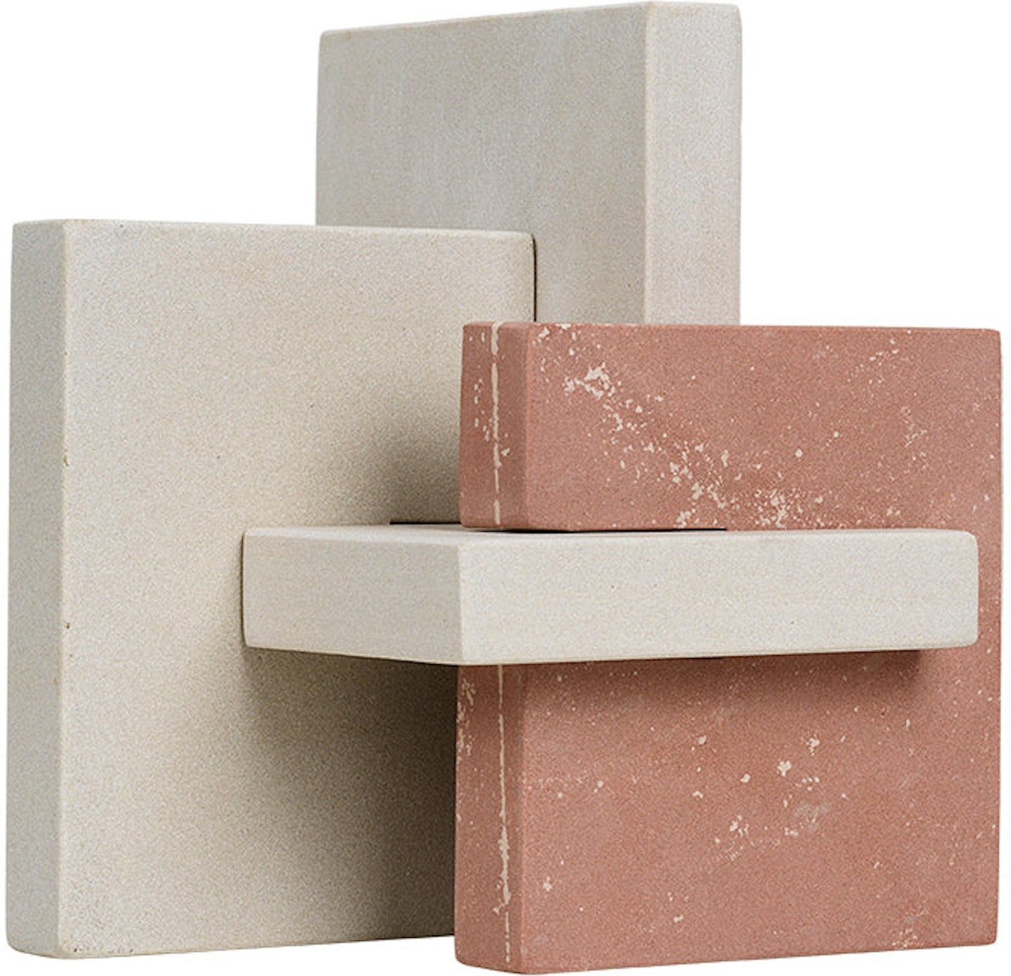 Kristina Dam Block Sculpture skulptur i sandsten hvid/orange H23 x B21 x L22 cm