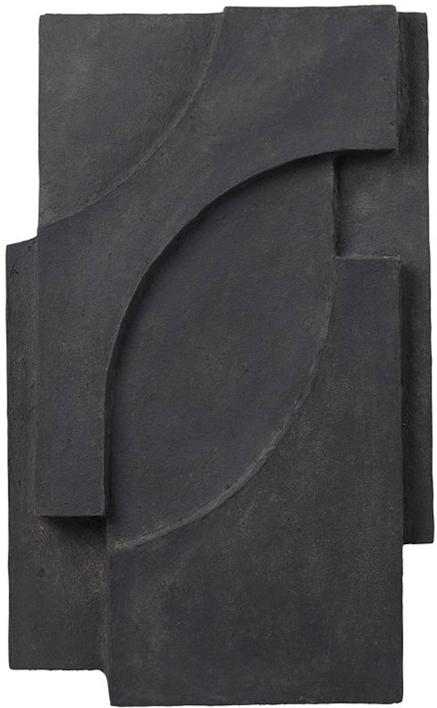 Skulptur Kristina Dam Serif i papirmasse mørk grå 6x38x42 cm