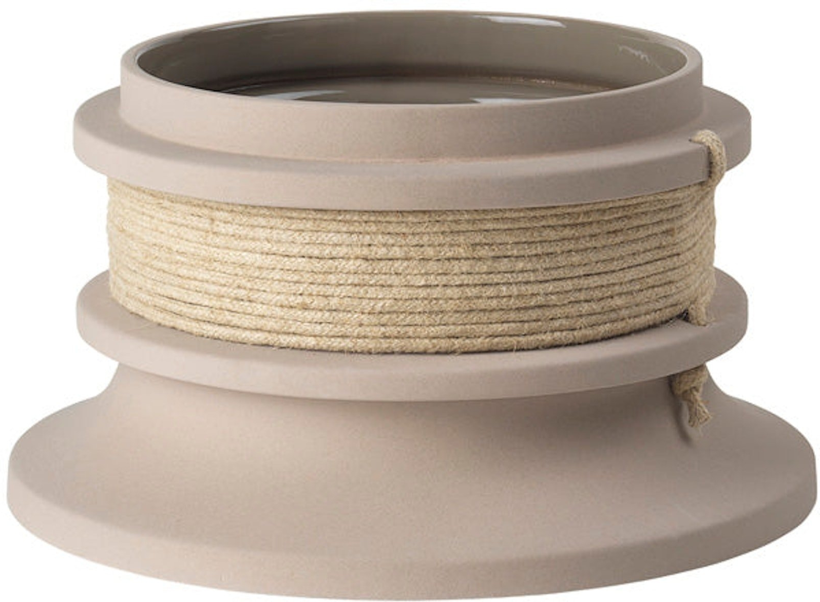 Urtepotte Kristina Dam Rope Ø30 x H15,5 cm beige stentøj og reb skulpturel form