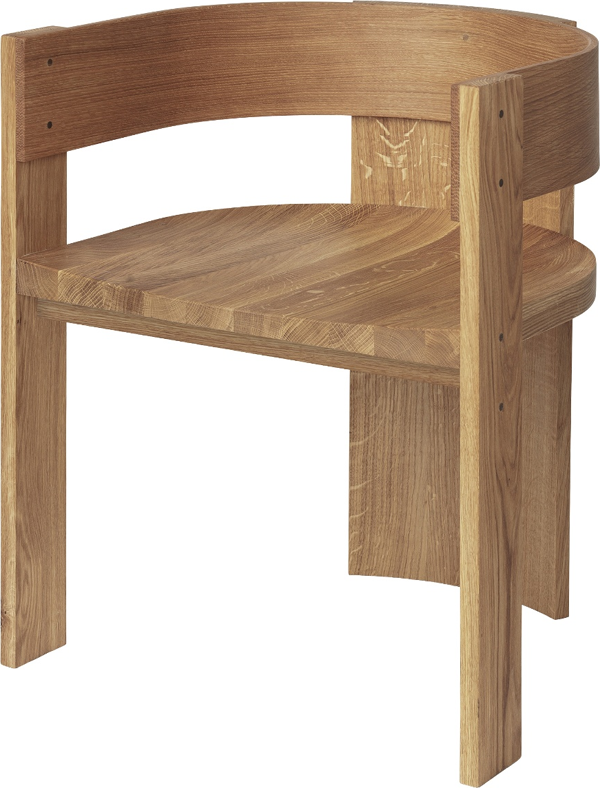 Spisebordsstol Kristina Dam Collector med armlæn i lakeret eg natur H70,5xB51,5xL56,8 cm