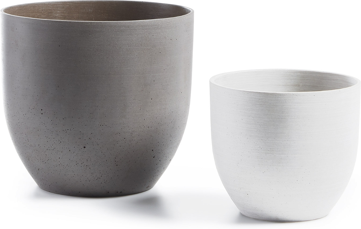 Urtepotte-sæt Kave Home Lula krukker 20 x 22 cm cement grå/hvid