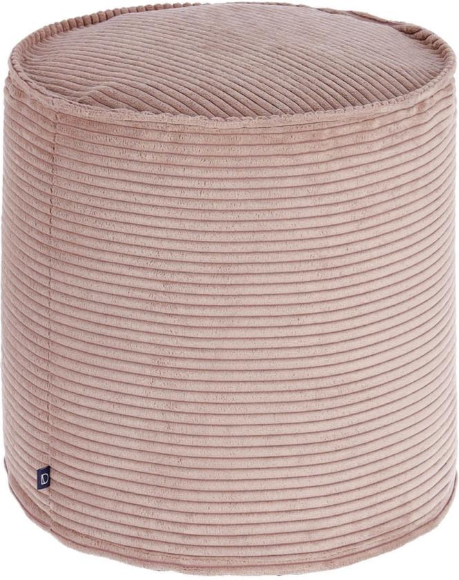 Puff Kave Home Wilma Lyserød Fløjl Siddepuf/Fodskammel 40x40x45 cm