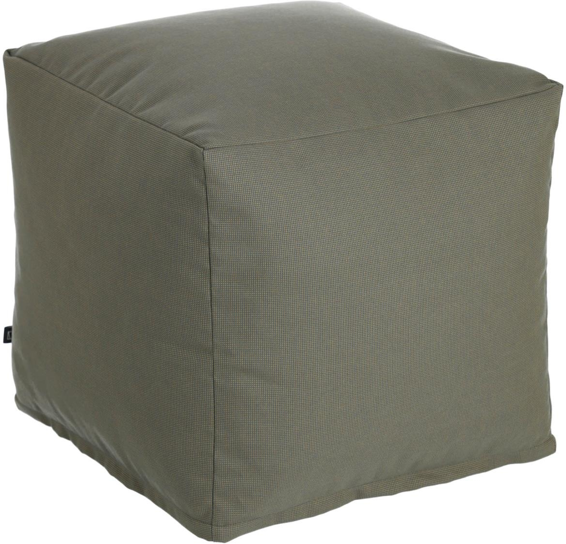 Puff/skammel Kave Home Nedra H45xB50xL50 cm - grå hør/akryl, maskinvaskbart betræk, vejrbestandig, nordisk design