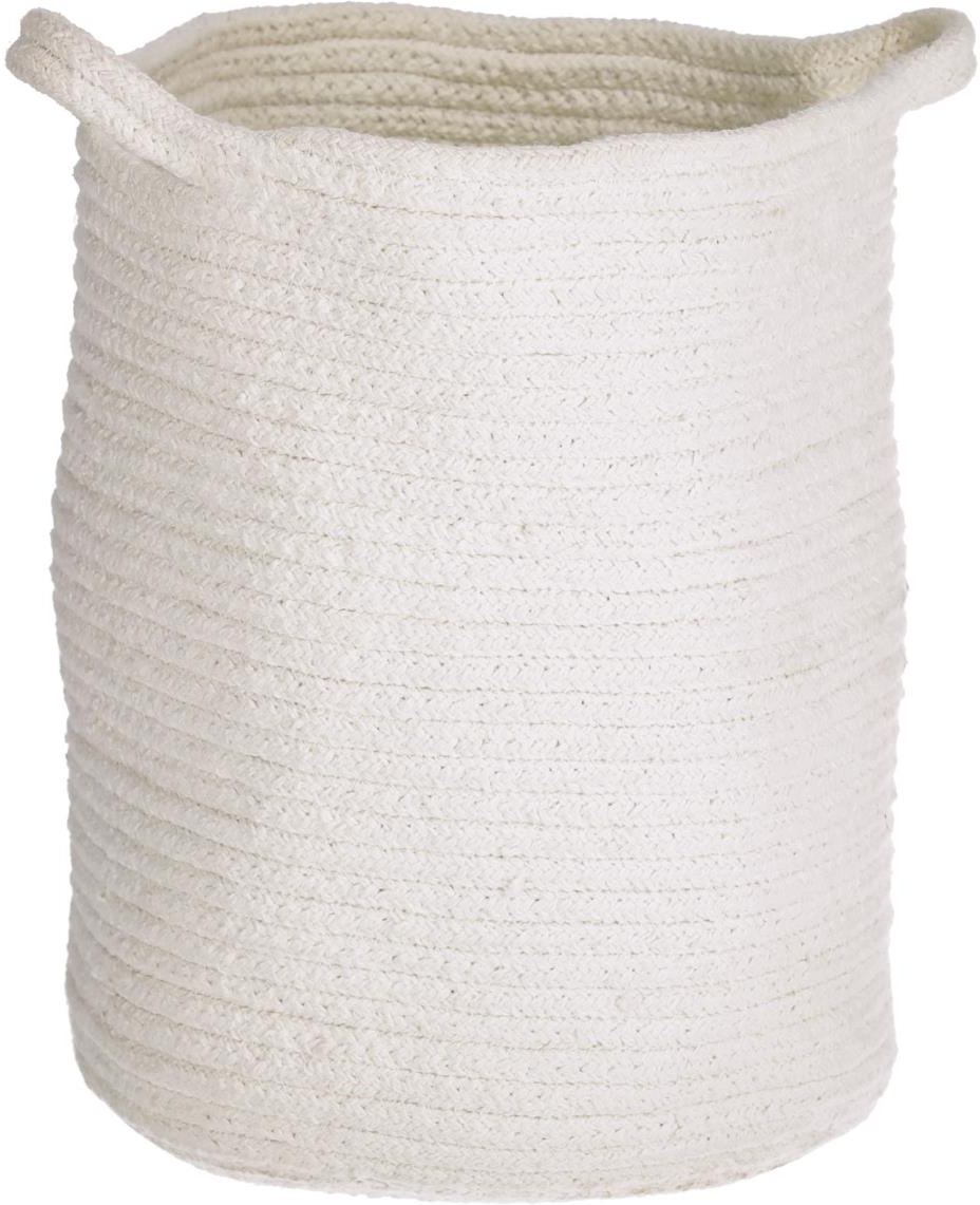 Opbevaringskurv Kave Home Abeni håndvævet bomuld rustik 30x25x25 cm hvid