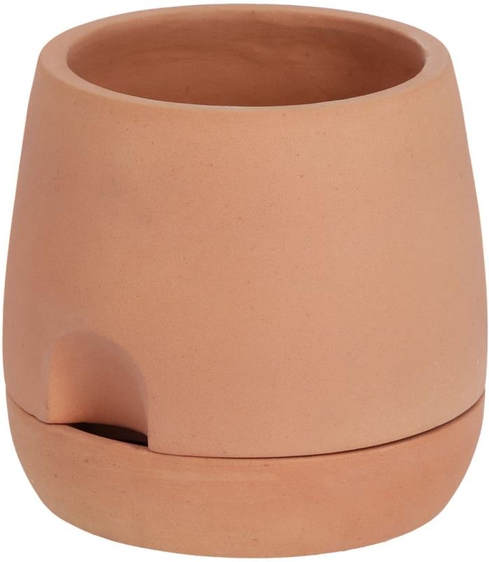 Urtepotte Kave Home Luigina rustik terracotta med selvvandingssystem H26xØ27 cm natur
