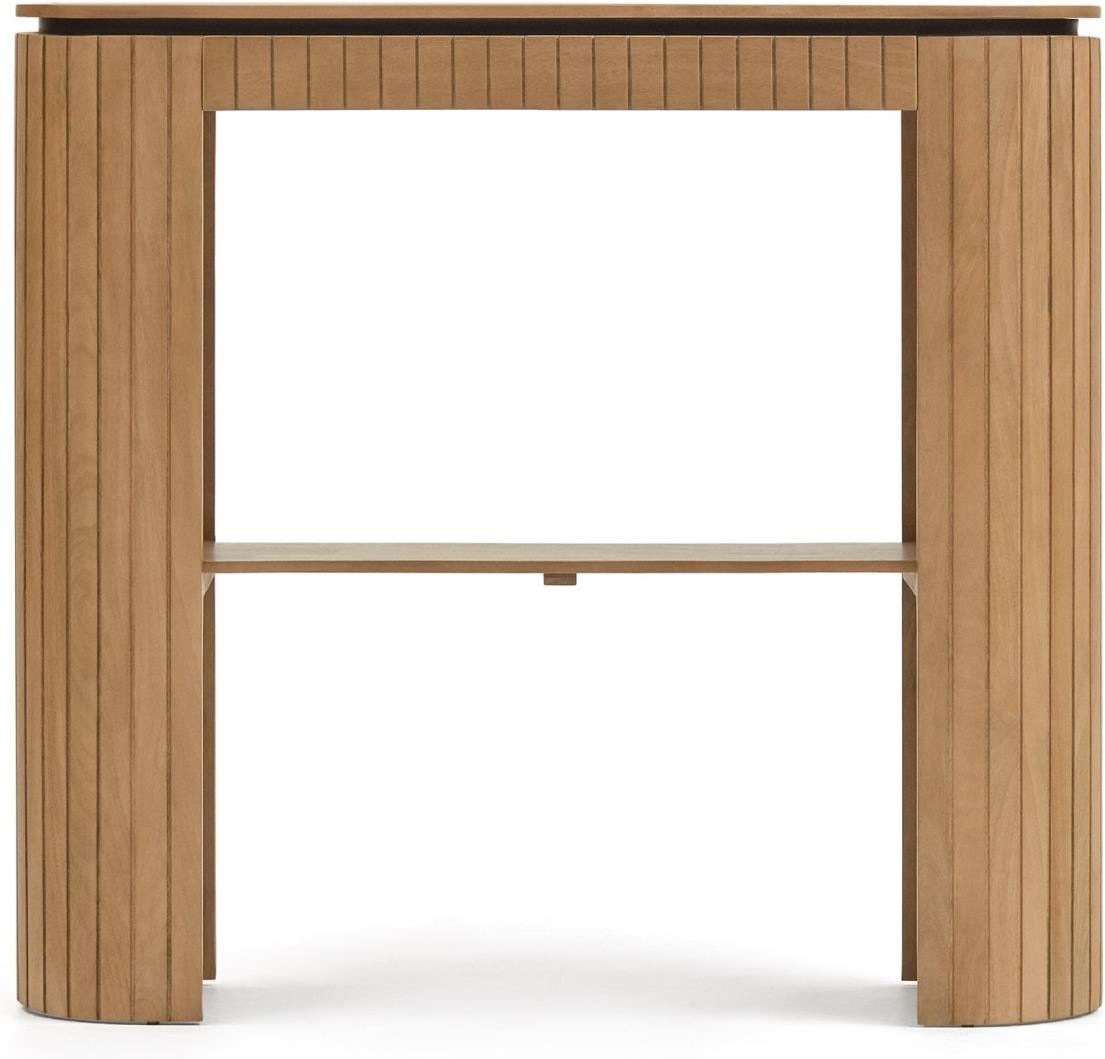 Konsolbord Kave Home Licia i massivt mango træ - rund buet form, naturlig finish
