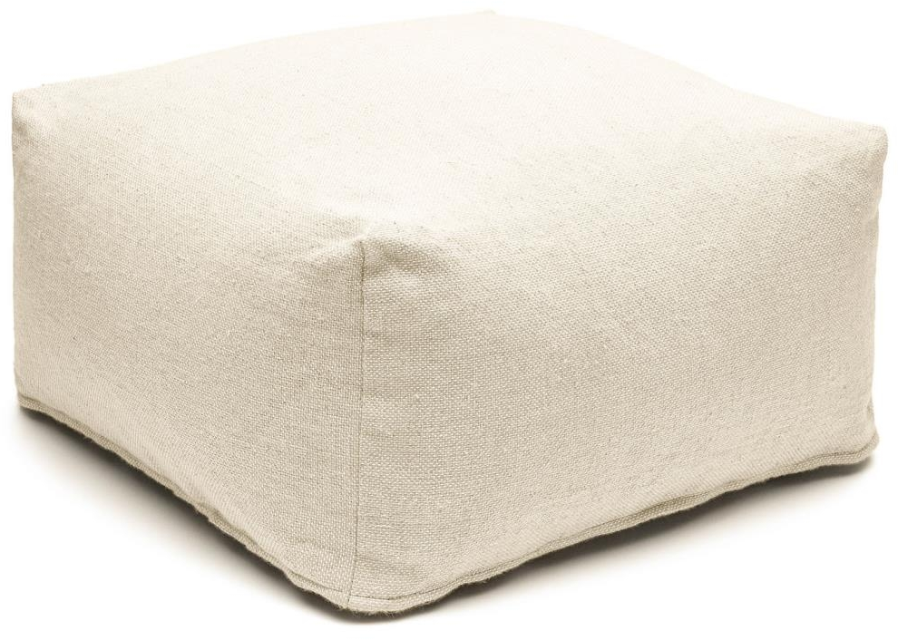 Puf Kave Home Vedell i hvid - 100% genanvendt PET, bæredygtig indendørs/overdækket udendørs