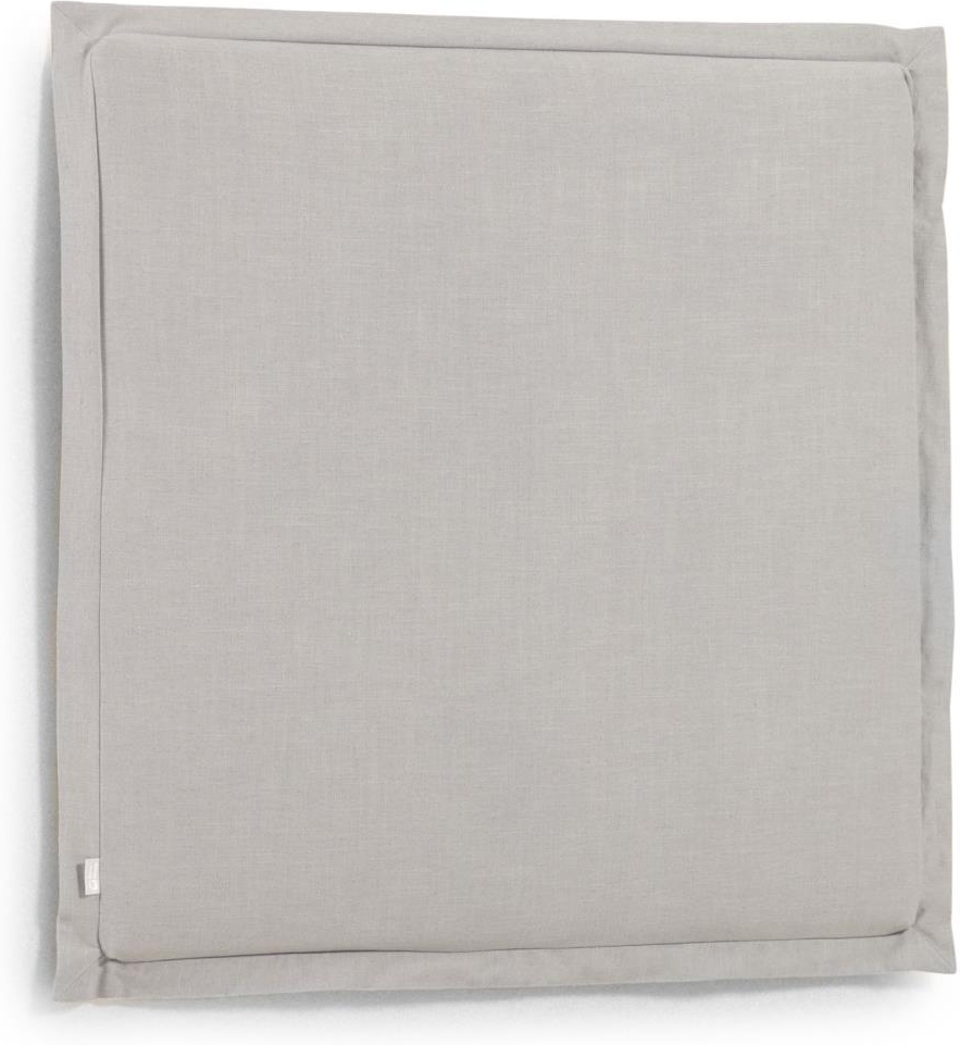 Polstret sengegavl Kave Home Tanit gråt stof 106×106 cm