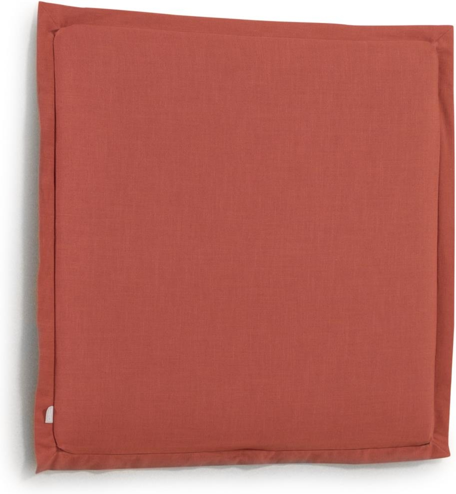 Sengegavl Kave Home Tanit rød H106xB106xD5 cm polstret stof, nordisk rustikt kolonialt design med FSC-træramme