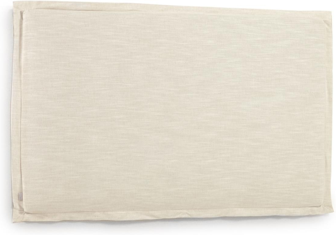 Stofpolstret sengegavl Kave Home Tanit H106 x B186 cm hvid