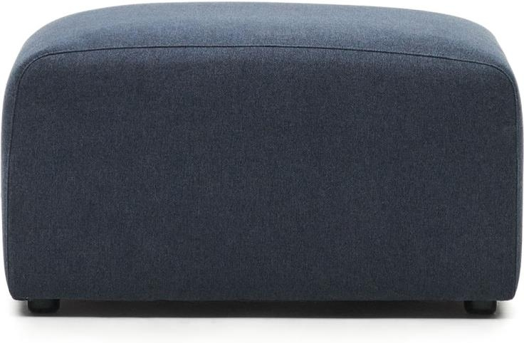 Puf fodskammel Kave Home Neom - Blåt polyesterstof, håndlavet i Europa, moderne nordisk design, 40x65x75 cm