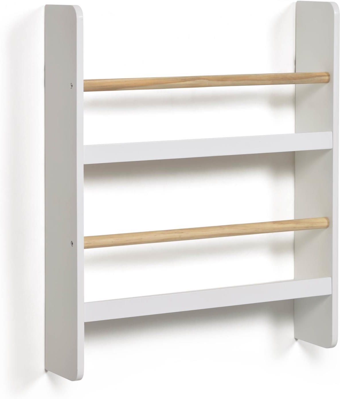 Børnebogreol Kave Home Gopi - Hvid væghylde i MDF & fyrretræ 60x12x50 cm