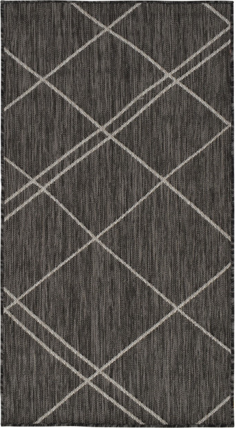 Gulvtæppe Loomery Terrace 200×290 cm polypropylen krydsstribet lysegrå til inde- og udendørs brug