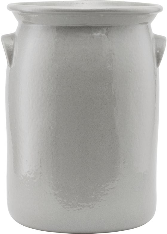 Keramik krukke Meraki Jami skallegrå H36 cm - unik dekorativ vase & urtepotte