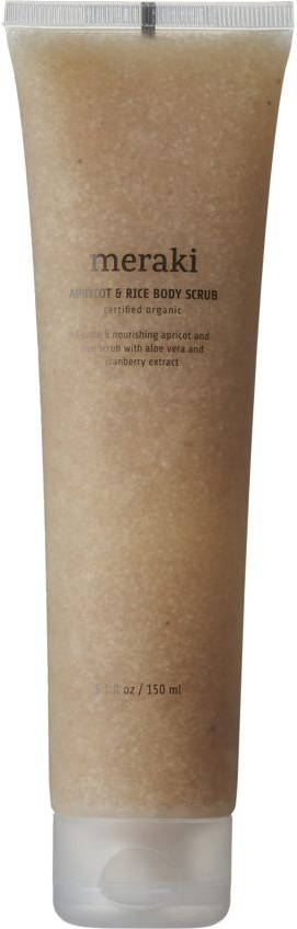 Body Scrub Meraki Apricot & Rice 150 ml - Mild eksfoliering med abrikoskerner & tranebær