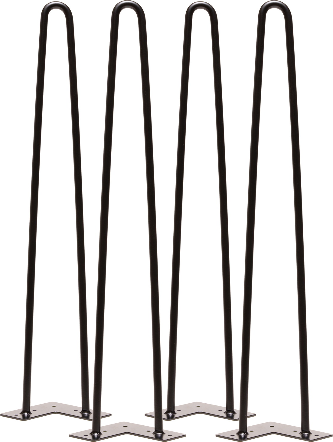 2-rods hairpin bordben understel sæt af 4 Nielsen Design Elias sort 63 cm