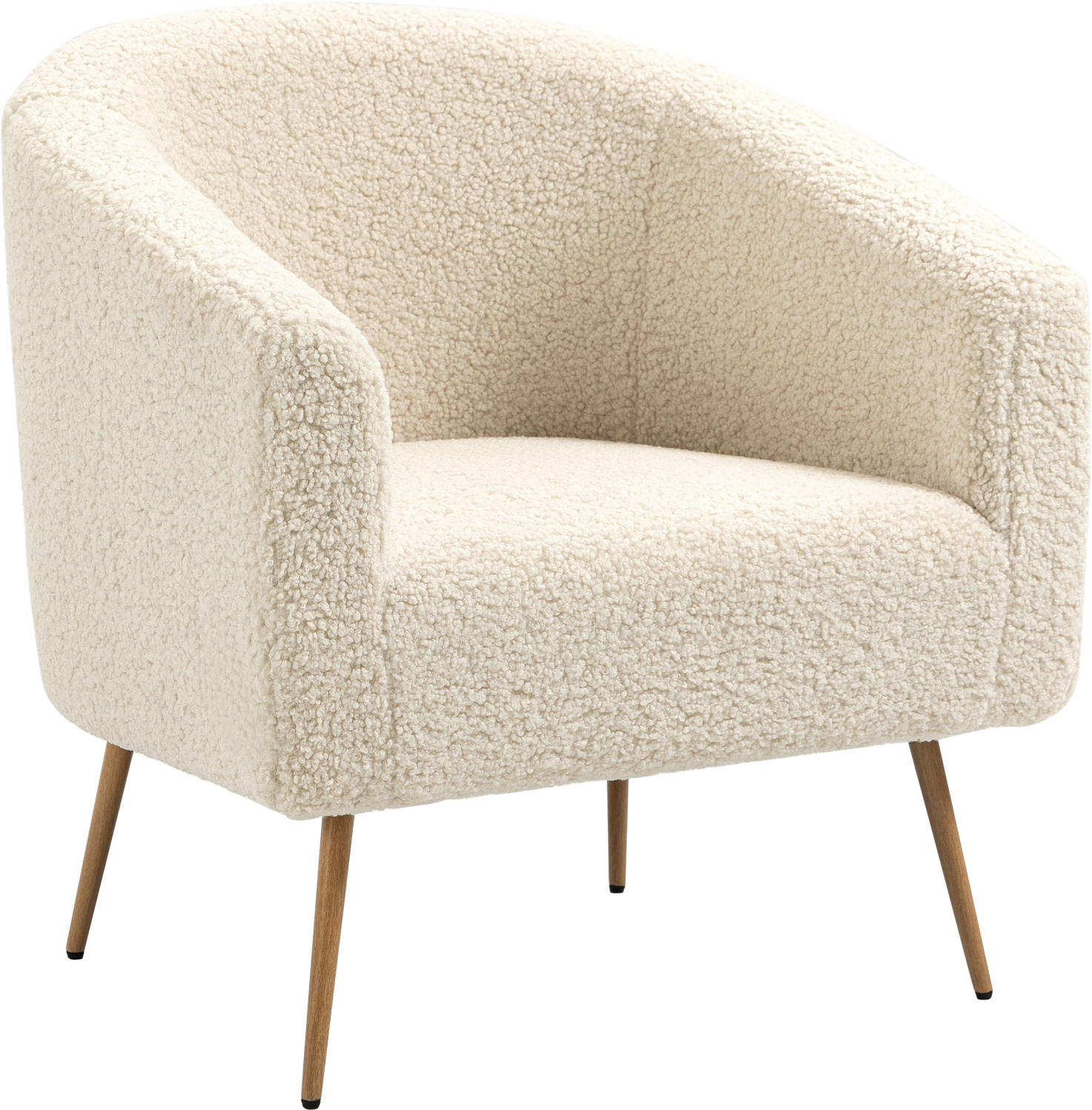 Loungestol / lænestol Nordlys Furniture Kiruna bouclé natur H76×B75×D65