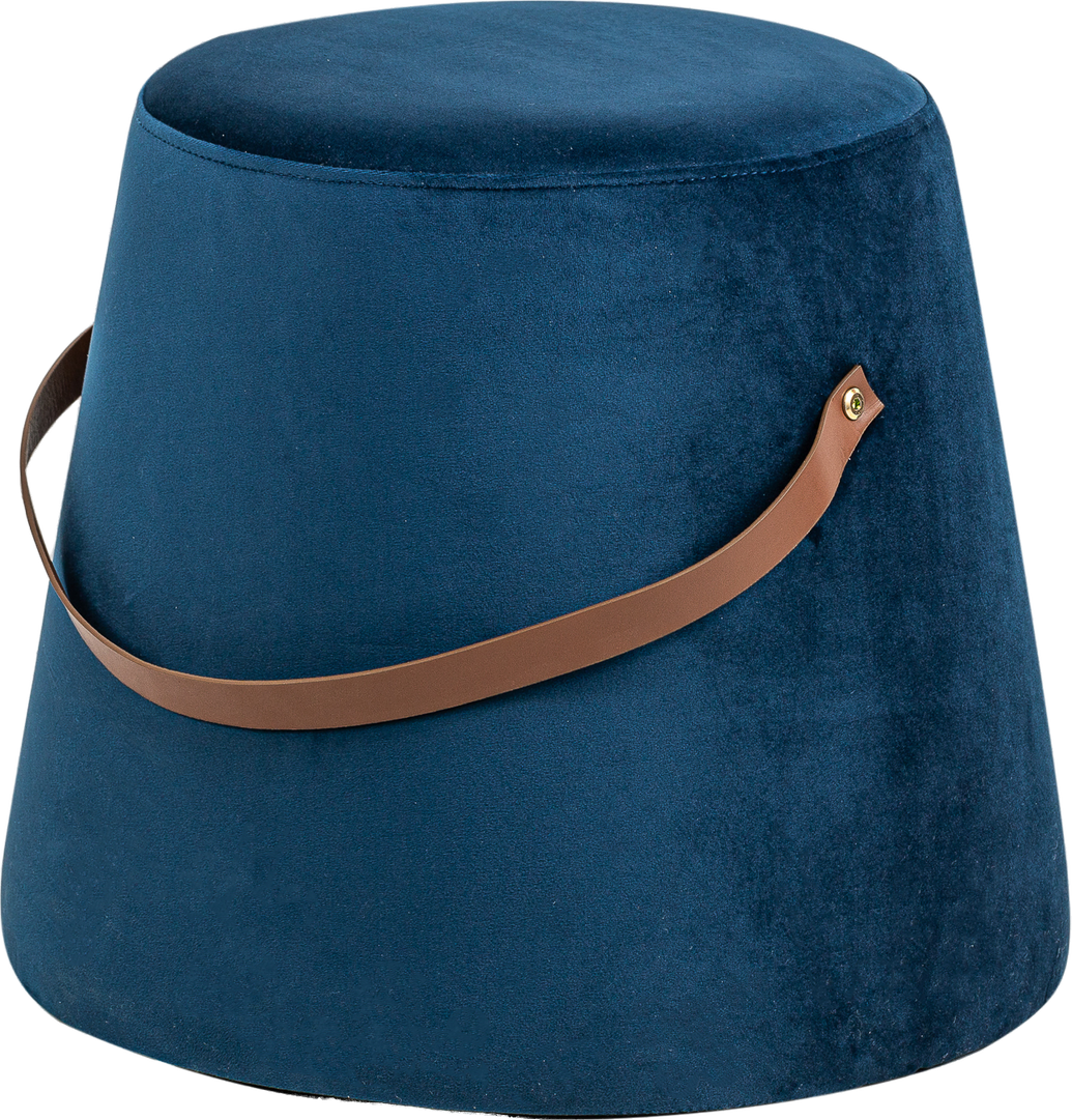 Puf Nordlys Furniture Fuji blå fløjl Ø42 x H36 cm - siddepuf & fodskammel