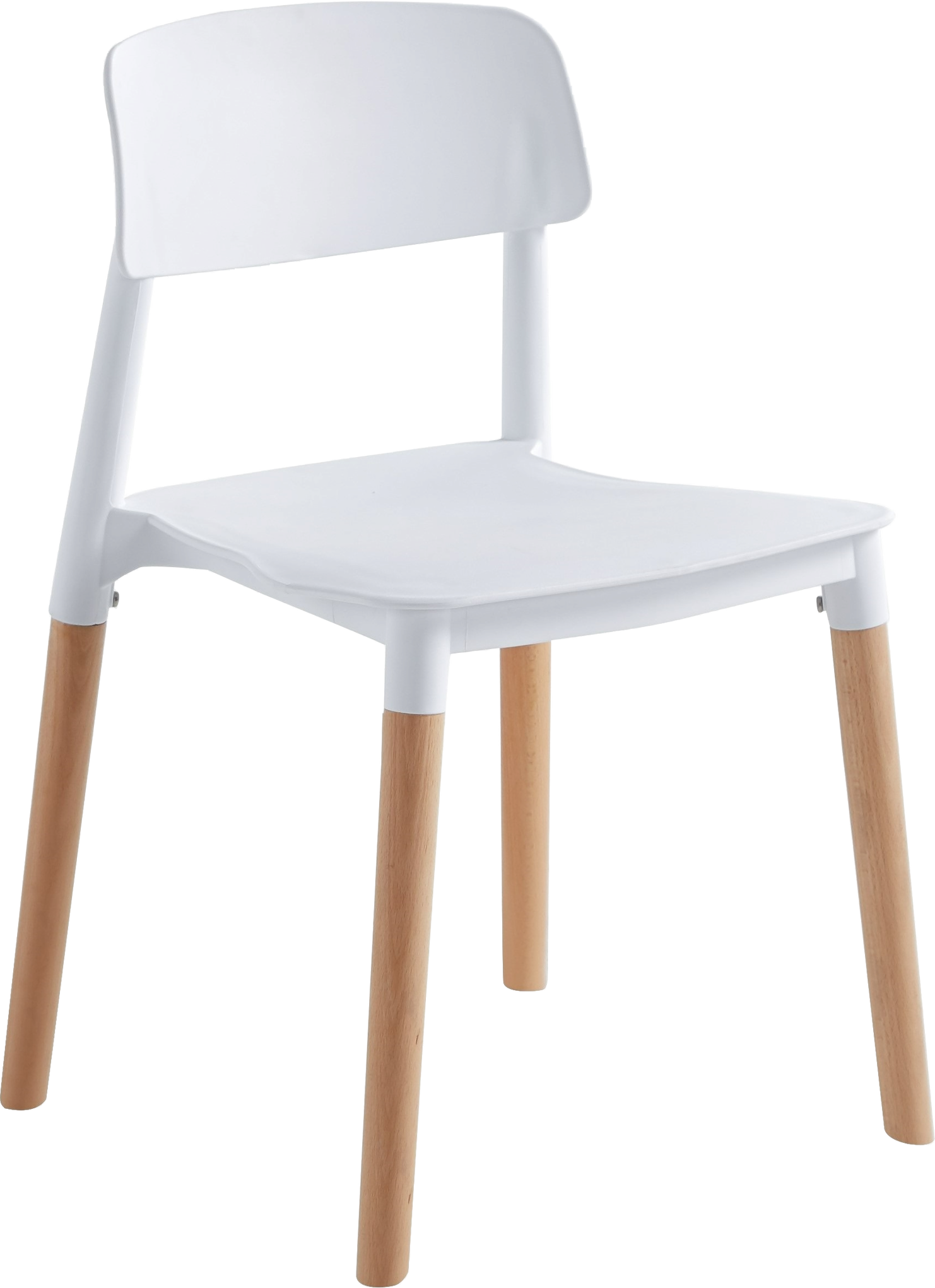 Spisebordsstol Nordlys Furniture Soro i hvid polypropylen med FSC-bøgeben