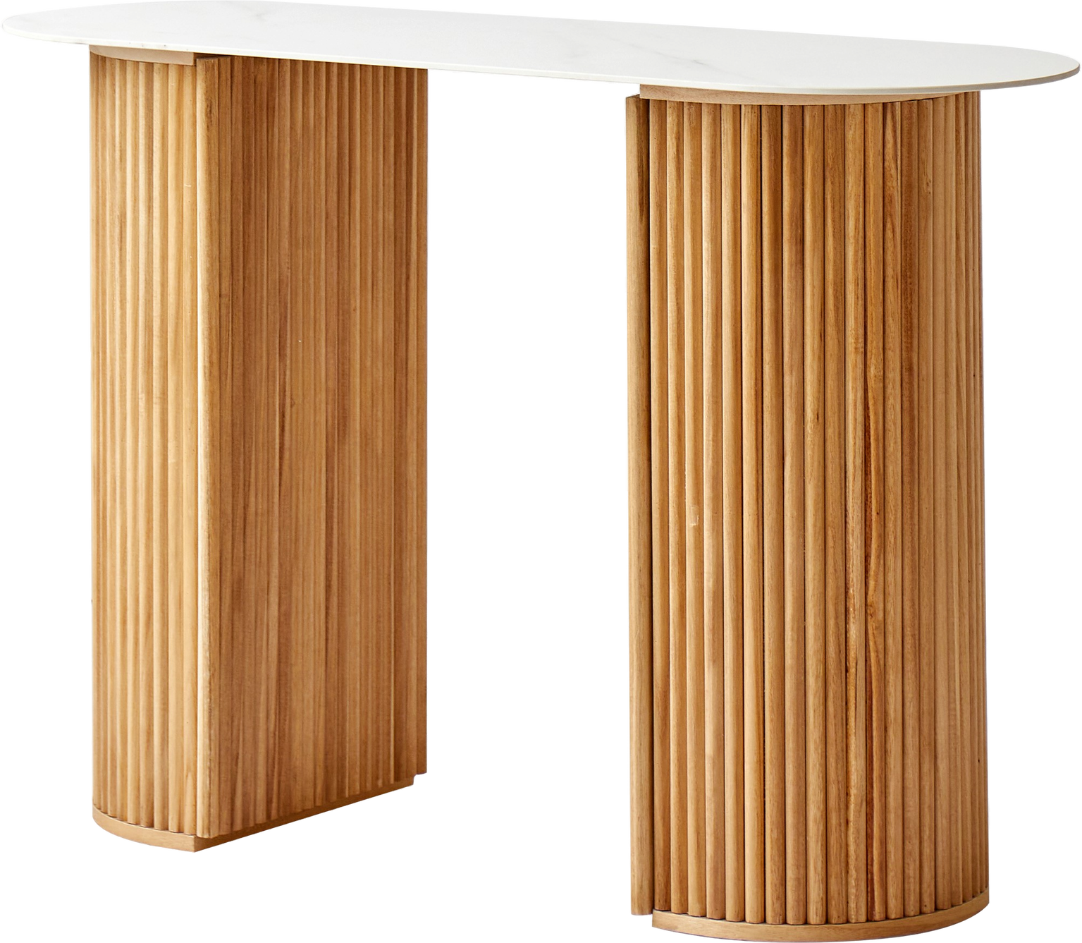 Konsolbord sidebord Nordlys Furniture Consolpireus i FSC-bøgetræ H74 B110 D40 cm Hvid/Natur