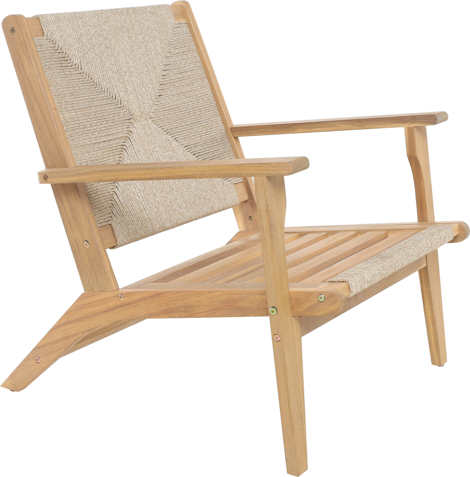 Loungestol Nordlys Furniture Valdivia massivt akacietræ flettet rope natur H73×B64×D74 cm