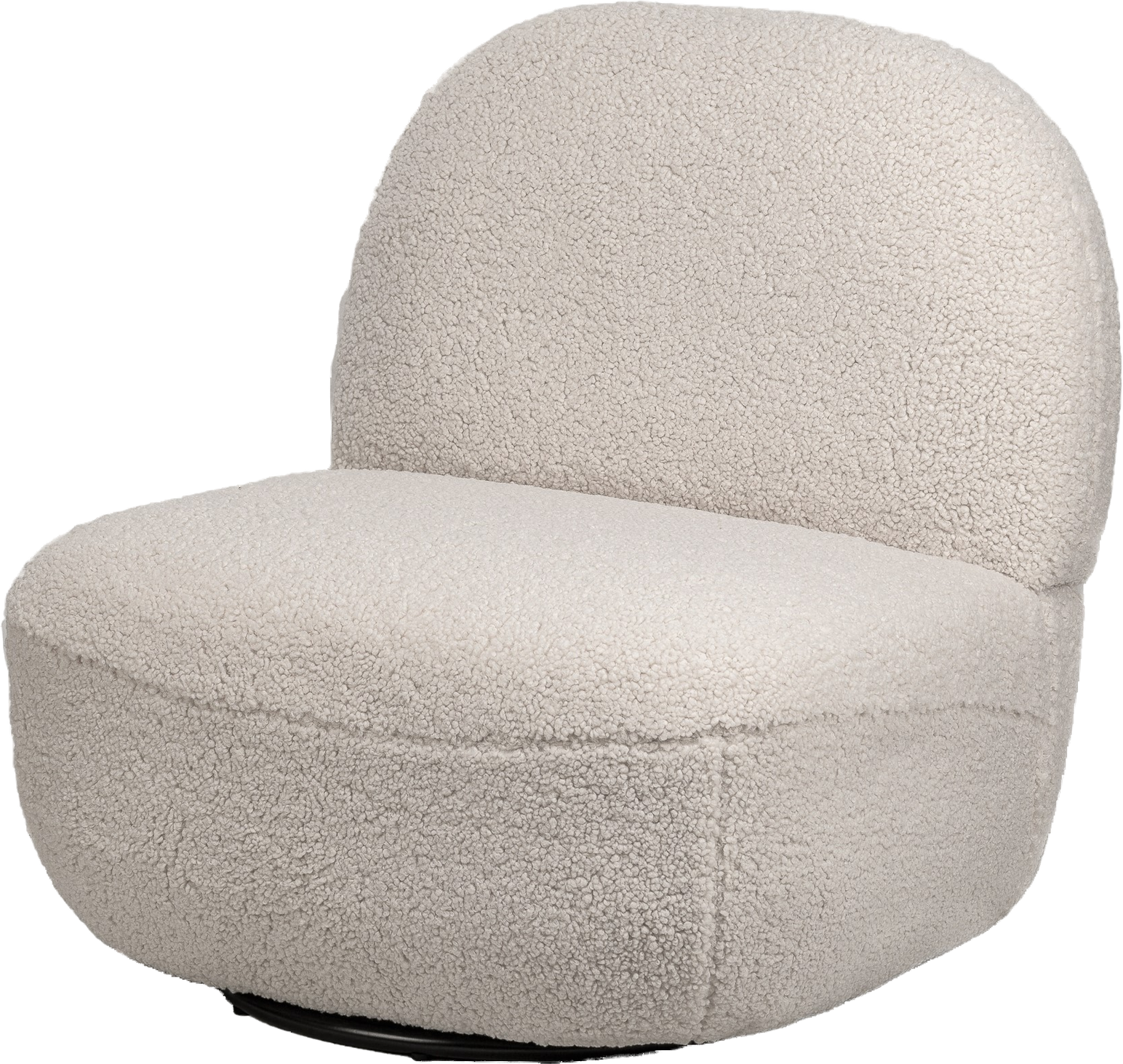 Loungestol Nordlys Furniture Kampala hvid bouclé OEKO-TEX-certificeret