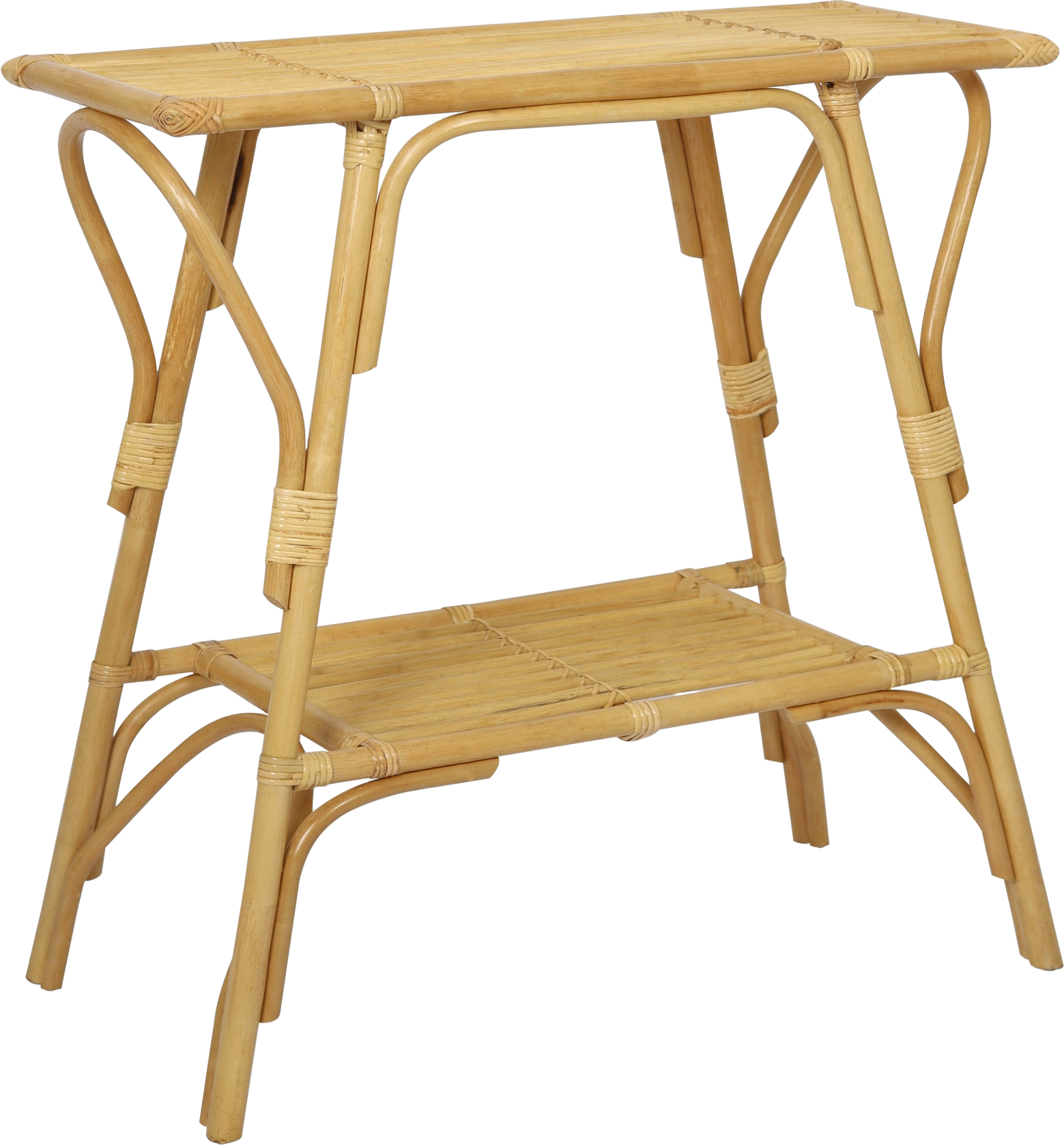 Konsolbord Nordlys Furniture Nuha håndflettet natur-rattan med lav hylde H80×B77×D38 cm