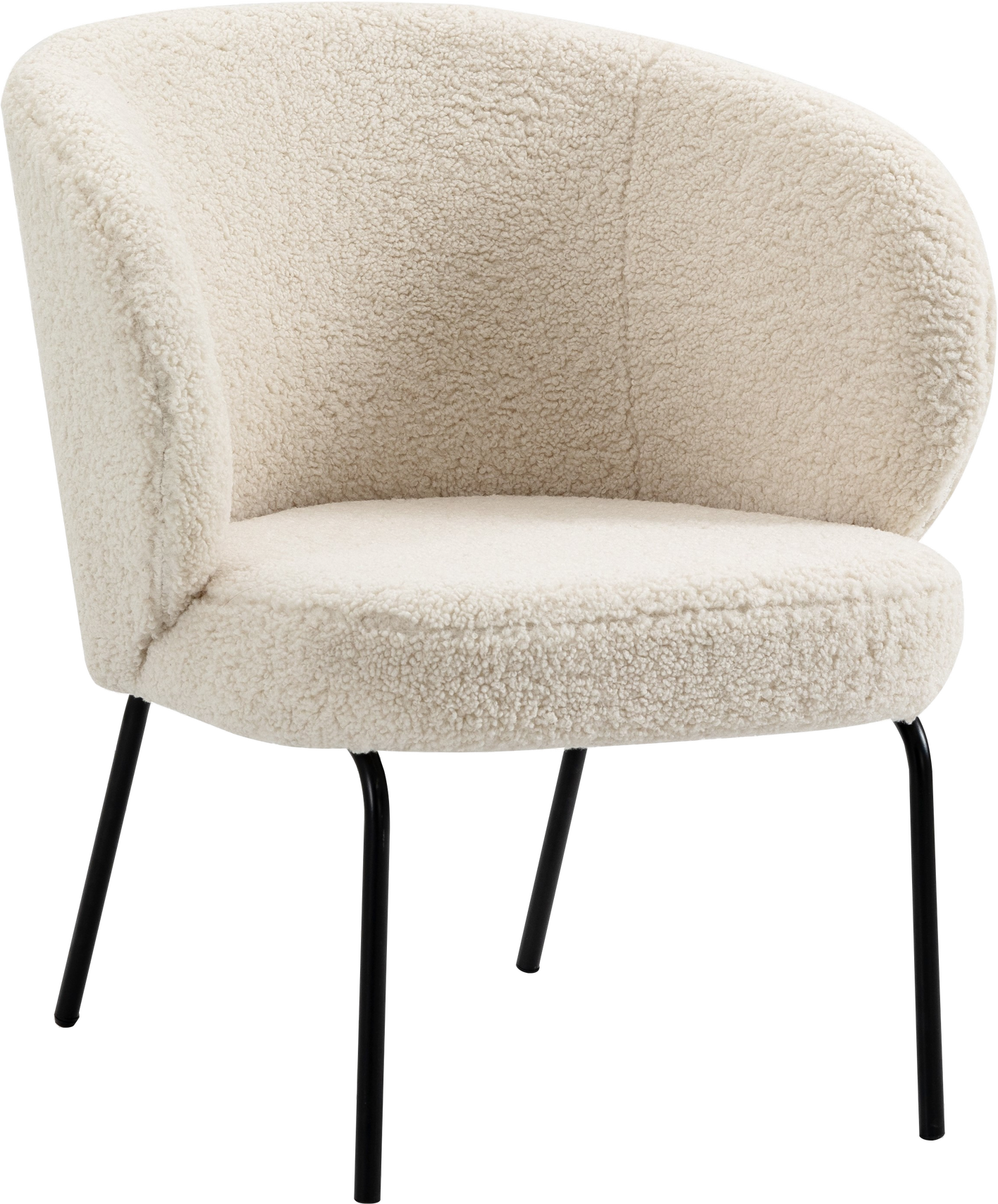 Loungestol Nordlys Furniture Bergen i hvid bouclé skandinavisk design H80×B71×D71 cm