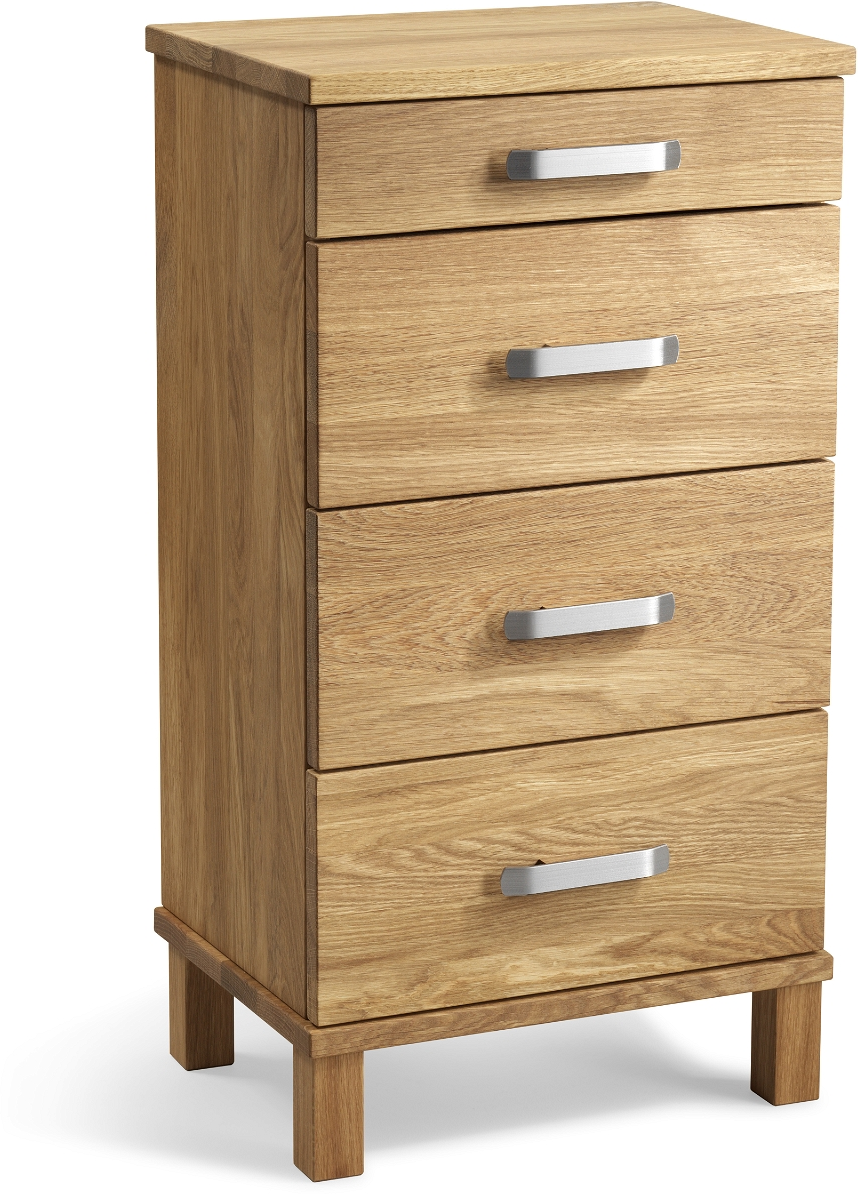 Kommode Oscarssons Möbel Nadja 4 skuffer massiv olieret egetræ H75xB40xD31 cm