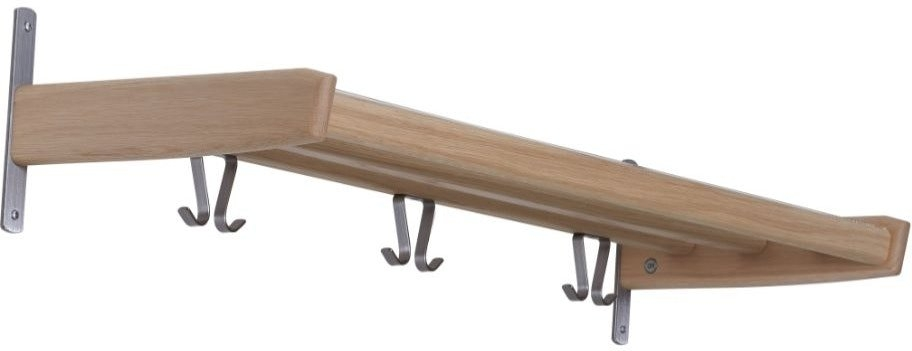 Hattehylde Oscarssons Möbel Meja i hvidolieret egetræ - 6 kroge, 90x31,5x18 cm