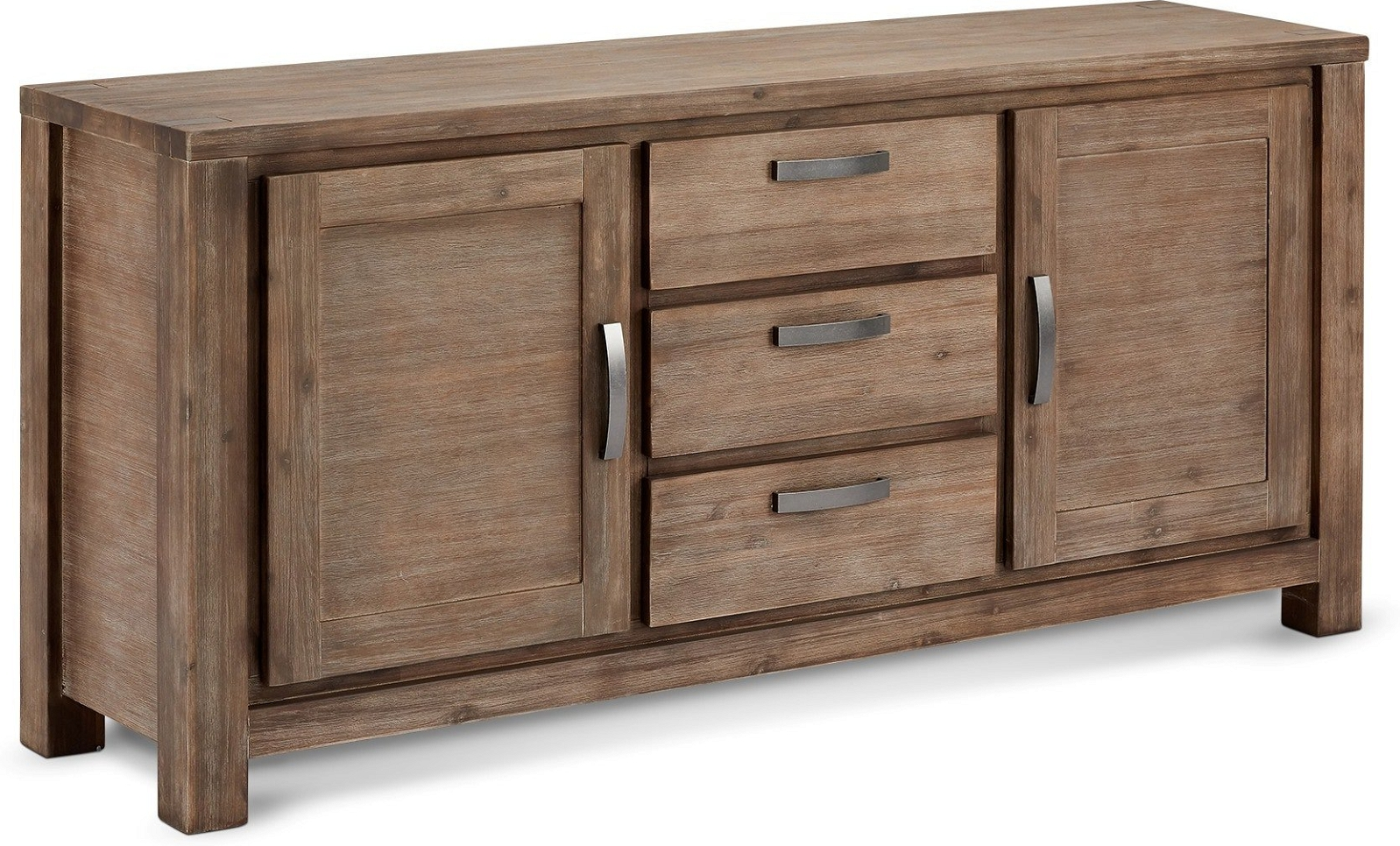 Skænk Raymond & Hallmark Boston i akacietræ, brun, 180×45×85 cm - 3 skuffer & 2 låger