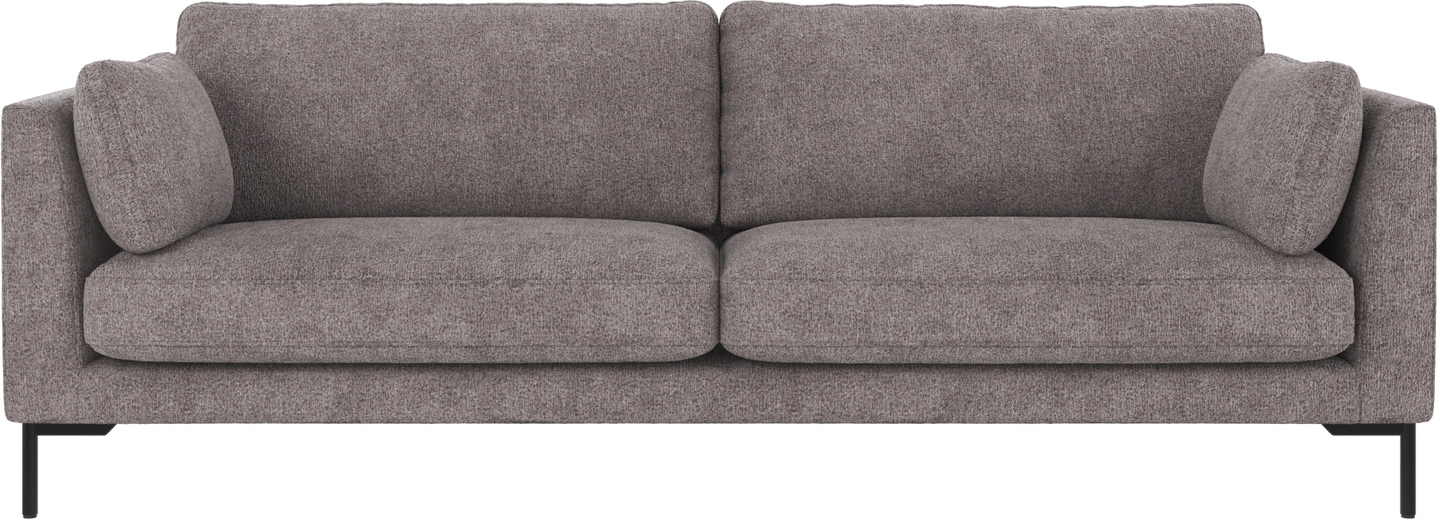 3-personers sofa Rowico Corwin grå Greg 18 polyester FSC-mix træ sortlakerede metalben 238x98x83 cm