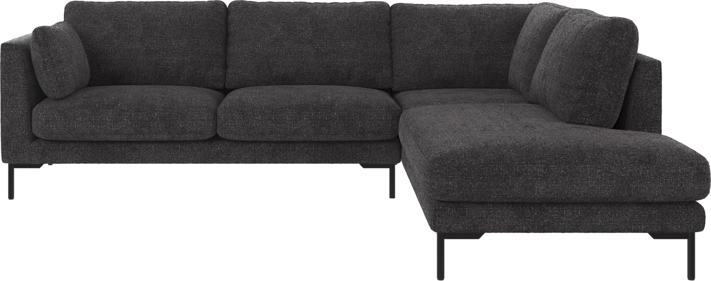 Hjørnesofa / hjørnemodul Rowico Corwin højrevendt mørkegrå Robin 66 stof 266x226 cm